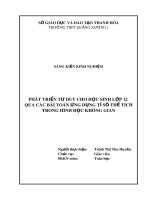 Phát triển tư duy cho học sinh lớp 12 qua các bài toán ứng dụng tỉ số thể tích trong hình học không gian