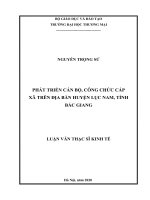 (Luận văn thạc sĩ) Phát triển cán bộ, công chức cấp xã trên địa bàn huyện lục nam, tỉnh bắc giang