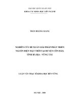 Nghiên cứu, đề xuất giải pháp phát triển nguồn điện mặt trời tại huyện côn đảo, tỉnh bà rịa   vũng tàu 