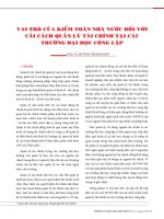 Vai trò của kiểm toán nhà nước đối với cải cách quản lý tài chính tại các trường đại học công lập