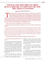 Ứng dụng công nghệ thông tin trong quản lý khoa học của kiểm toán nhà nước - thực trạng và giải pháp