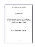 Kế toán doanh thu, chi phí và xác định kết quả kinh doanh tại công ty cổ phần đầu tư phát triển thanh xuân 