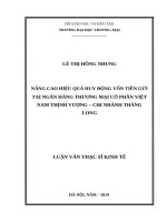 (Luận văn thạc sĩ) Nâng cao hiệu quả huy động vốn tiền gửi tại ngân hàng thương mại cổ phần việt nam thịnh vượng – chi nhánh thăng long