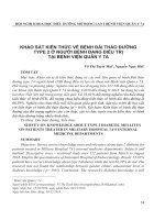 Khảo sát kiến thức về bệnh đái tháo đường type 2 ở người bệnh đang điều trị tại Bệnh viện Quân y 7A
