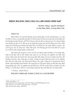 Bệnh Wilson: Báo cáo ca lâm sàng hiếm gặp