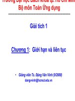 Bài giảng Giải tích 1: Chương 1 - ĐH Bách Khoa Tp.HCM