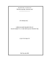 Chính sách hỗ trợ đối với các doanh nghiệp vừa và nhỏ trên địa bàn tỉnh phú thọ 