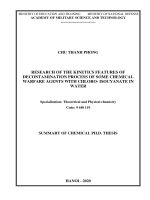 Nghiên cứu động học quá trình chuyển hóa một số chất độc quân sự bằng dẫn xuất chloro isocyanurate trong môi trường nước tt tiếng anh 