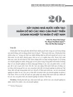 Xây dựng nhà nước kiến tạo nhằm dỡ bỏ các rào cản phát triển doanh nghiệp tư nhân ở Việt Nam