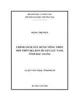 Chính sách xây dựng nông thôn mới trên địa bàn huyện lục nam, tỉnh bắc giang 