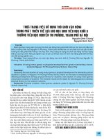 Thực trạng việc sử dụng trò chơi vận động trong phát triển thể lực cho học sinh tiểu học khối 3 trường tiểu học Nguyễn Tri Phương, thành phố Hà Nội