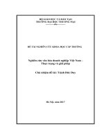 (Luận văn thạc sĩ) Nghiên cứu văn hóa doanh nghiệp việt nam – thực trạng và giải pháp