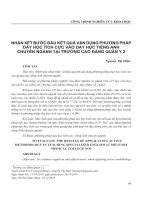 Nhận xét bước đầu kết quả vận dụng phương pháp dạy học tích cực vào dạy học tiếng Anh chuyên ngành tại trường Cao đẳng Quân y 2