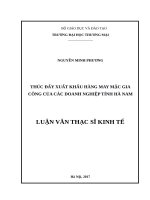 Thúc đẩy xuất khẩu hàng may mặc gia công của các doanh nghiệp tỉnh hà nam 