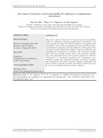 Ảnh hưởng của trách nhiệm xã hội của doanh nghiệp đối với người lao động đến cam kết tổ chức