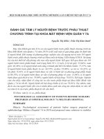 Đánh giá tâm lý người bệnh trước phẫu thuật chương trình tại khoa mắt Bệnh viện Quân y 7A