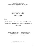 TRIẾT lý PHẬT GIÁO, NHO GIÁO và NHỮNG ẢNH HƯỞNG đến đời SỐNG của NGƯỜI dân VIỆT NAM HIỆN NAY