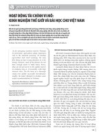 Hoạt động tài chính vi mô: Kinh nghiệm thế giới và bài học cho Việt Nam