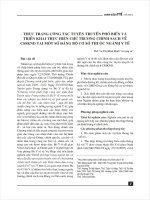 Thực trạng công tác tuyên truyền phổ biến và triển khai thực hiện chủ trương chính sách về chăm sóc sức khỏe nhân dân tại một số Đảng bộ cơ sở thuộc ngành y tế