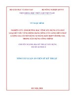 Tóm tắt Luận án tiến sĩ Kỹ thuật: Nghiên cứu ảnh hưởng đặc tính xây dựng của đất loại sét yếu vùng Đồng bằng sông Cửu Long đến chất lượng gia cố nền bằng xi măng kết hợp với phụ