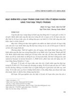 Đặc điểm rối loạn trầm cảm chủ yếu ở bệnh nhân ung thư đại trực-tràng