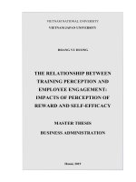 The relationship between training perception and employee engagement impacts of perception of reward and self efficacy 