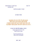 Luận án chuyên khoa cấp II: Nghiên cứu các yếu tố liên quan đến thời gian nhập viện muộn ở bệnh nhân đột quỵ thiếu máu não cấp tại bệnh viện quận Thủ Đức năm 2016- 2017