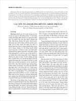 Các yếu tố ảnh hưởng đến sức khỏe - Phần 2