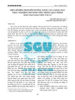 Một số biện pháp bồi dưỡng năng lực giảng dạy thực nghiệm cho sinh viên trong quá trình đào tạo giáo viên vật lí