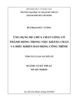 Ứng dụng bể chứa chất lỏng có thành mỏng trong việc kháng chấn và điều khiển dao động công trình  tt 