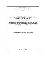 Nghiên cứu tác động của chiến lược cạnh tranh đến hiệu quả kinh doanh của các doanh nghiệp thực phẩm chế biến trên địa bàn thành phố hà nội 