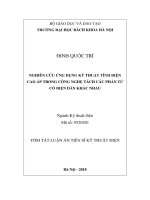 Tóm tắt Luận án tiến sĩ Kỹ thuật: Nghiên cứu ứng dụng kỹ thuật tĩnh điện cao áp trong công nghệ tách các phần tử có điện dẫn khác nhau