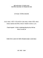 Dạy học viết văn bản cho học sinh tiểu học định hướng phát triển năng lực tt 