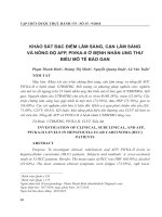 Khảo sát đặc điểm lâm sàng, cận lâm sàng và nồng độ AFP, PIVKA-II ở bệnh nhân ung thư biểu mô tế bào gan