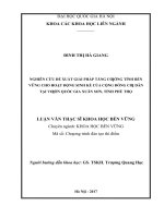 Nghiên cứu đề xuất giải pháp tăng cường tính bền vững cho hoạt động sinh kế của cộng đồng dân cư tại vườn quốc gia xuân sơn, tỉnh phú thọ 