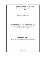 Phát triển bền vững nguồn nhân lực tại chi cục thuế quận thanh xuân, thành phố hà nội 