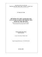 Mô hình tổ chức kinh doanh của các cơ quan  báo chí trong nền kinh tế thị trường 