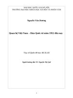 Quan hệ việt nam   hàn quốc từ 1992 đến nay  luận văn ths  quốc tế học 60 31 40 