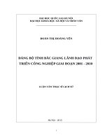 Đảng bộ tỉnh bắc giang lãnh đạo phát triển công nghiệp giai đoạn 2001 – 2010 