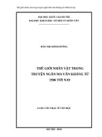 Thế giới nhân vật trong truyện ngắn ma văn kháng từ 1986 tới nay   