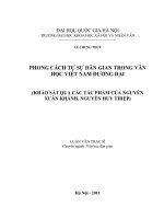 Phong cách tự sự dân gian trong văn học việt nam đương đại (khảo sát qua các tác phẩm của nguyễn xuân khánh, nguyễn huy thiệp)   