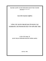 Công tác quản trị rủi ro tín dụng tại agribank chi nhánh huyện tân sơn phú thọ 