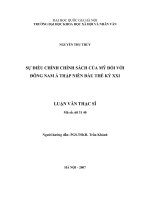 Sự điều chỉnh chính sách của mỹ đối với đông nam á thập niên đầu thế kỷ XXI  luận văn ths  quốc tế học 60 31 40 