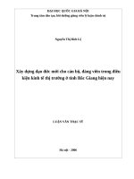 Xây dựng đạo đức mới cho cán bộ, đảng viên trong điều kiện kinh tế thị trường ở tỉnh bắc giang hiện nay 