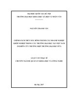 Chính sách thúc đẩy hình thành các doanh nghiệp khởi nghiệp trong các trường đại học tại việt nam (nghiên cứu trường hợp trường đại học FPT)  