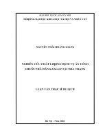 Nghiên cứu chất lượng dịch vụ ăn uống chuỗi nhà hàng zallo tại nha trang 