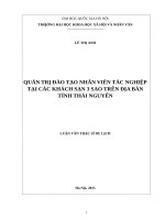 Quản trị đào tạo nhân viên tác nghiệp tại các khách sạn 3 sao trên địa bàn tỉnh thái nguyên 