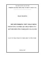 Đổi mới phương thức hoạt động nhằm nâng cao hiệu quả hoạt động của quỹ đổi mới công nghệ quốc gia (NATIF)  