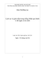 Tìm hiểu một số đặc điểm ngôn ngữ   văn hóa ứng xử thể hiện trong hành vi từ chối của tiếng nhật (liên hệ với tiếng việt)   