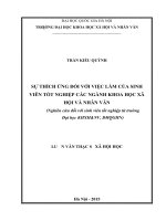 Sự thích ứng đối với việc làm của sinh viên tốt nghiệp các ngành khoa học xã hội và nhân văn (nghiên cứu đối với sinh viên tốt nghiệp từ trường ĐHKHXHNV, ĐHQGHN) 